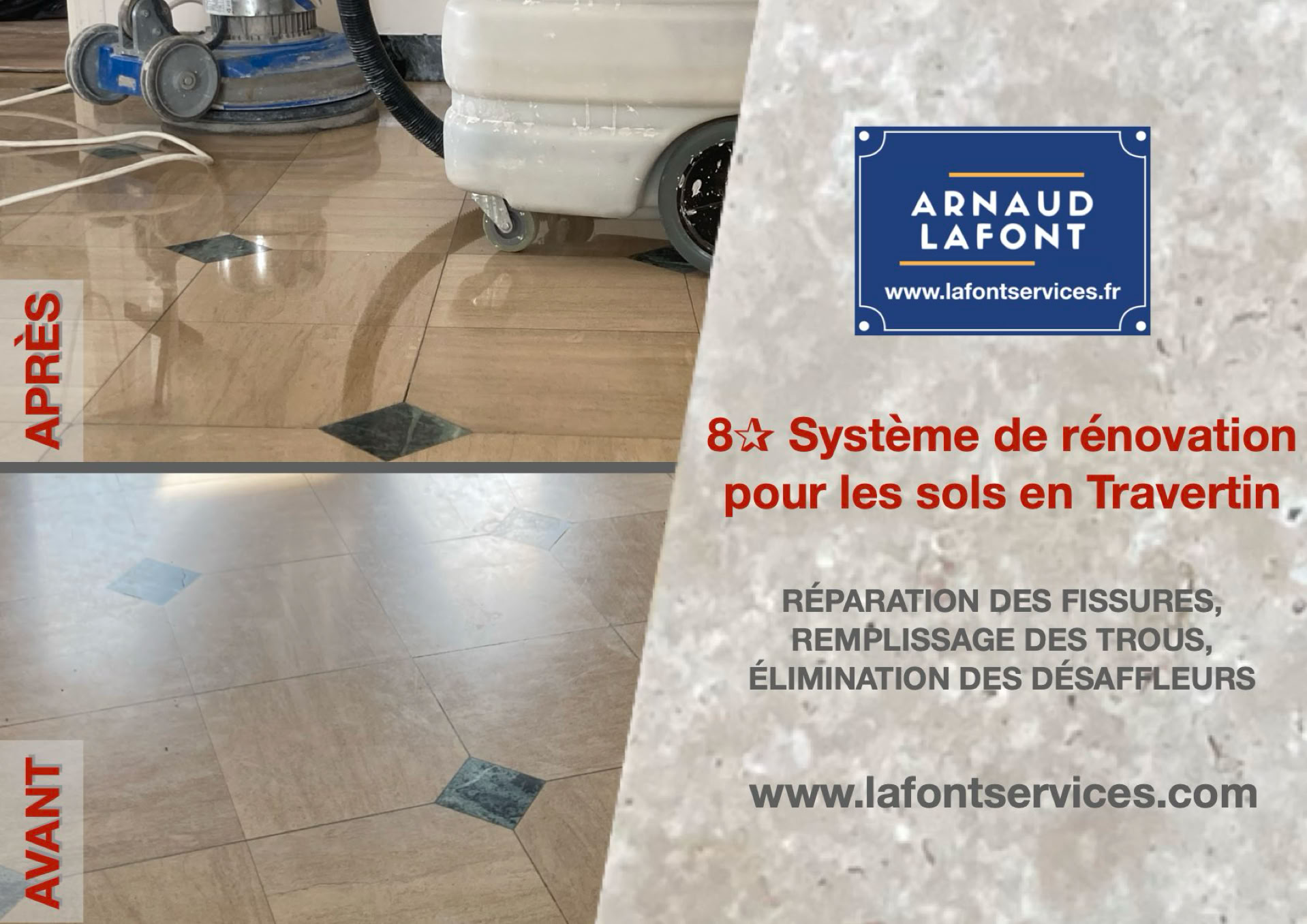 poncer travertin cristallisation