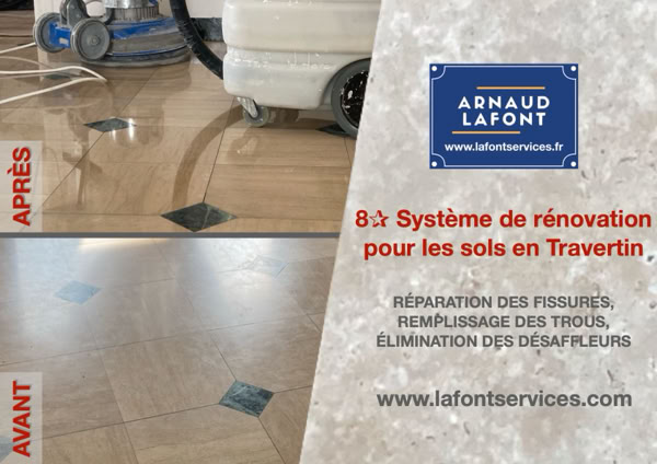 poncer travertin cristallisation