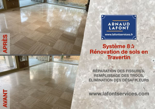 poncer travertin cristallisation