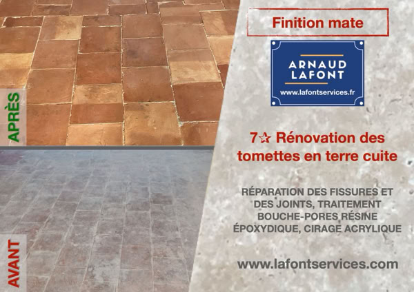 Tomettes en terre cuite - Décapage et traitements
