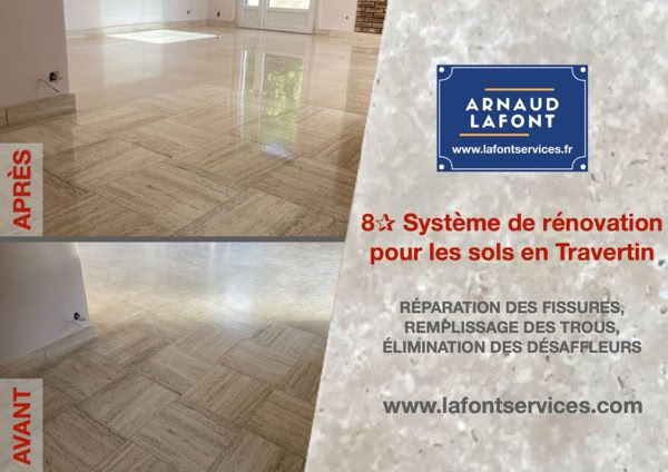 poncer travertin cristallisation