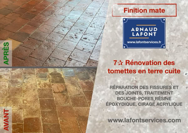 Tomettes en terre cuite - Décapage et traitements