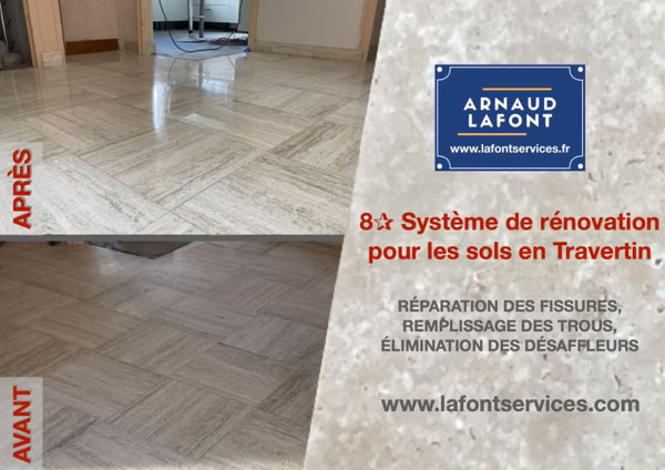 poncer travertin cristallisation