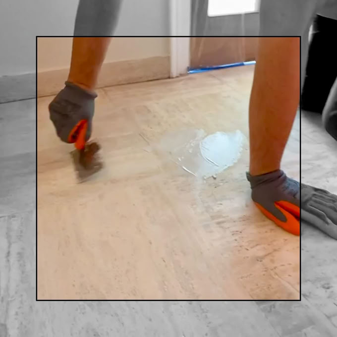 poncer travertin cristallisation