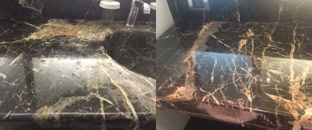 rénovation et cristallisation vasques en marbre