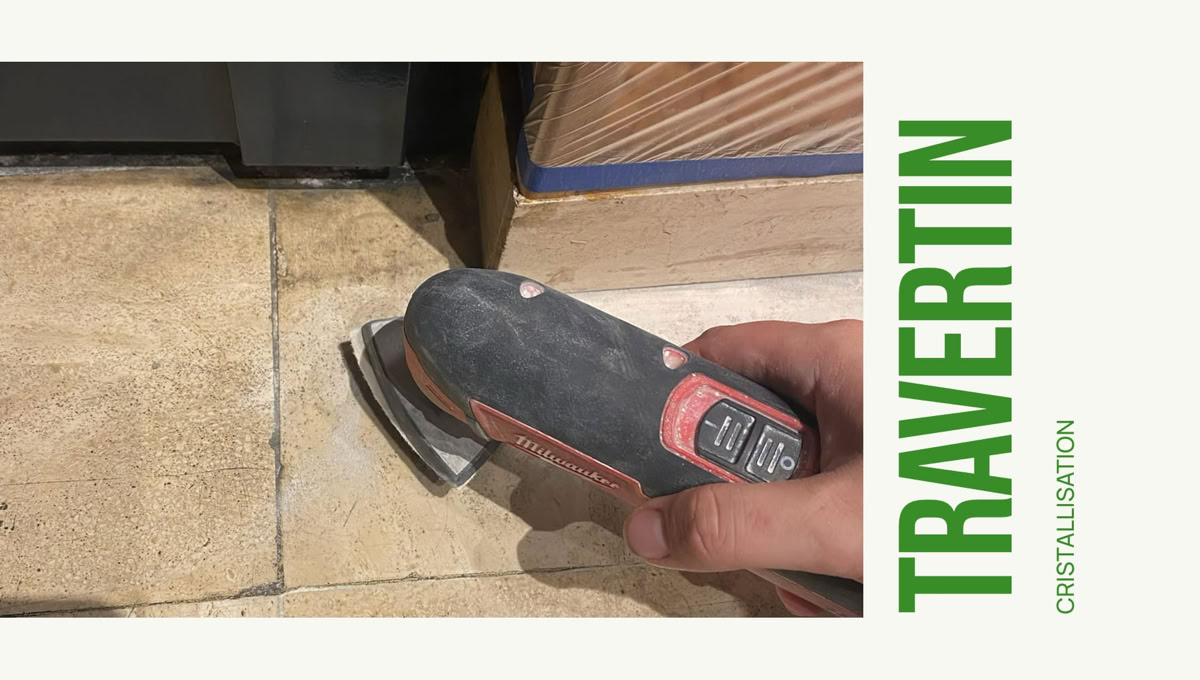 poncer travertin cristallisation