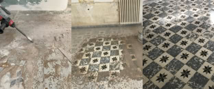 Carreaux ciment Poncage et cristallisation