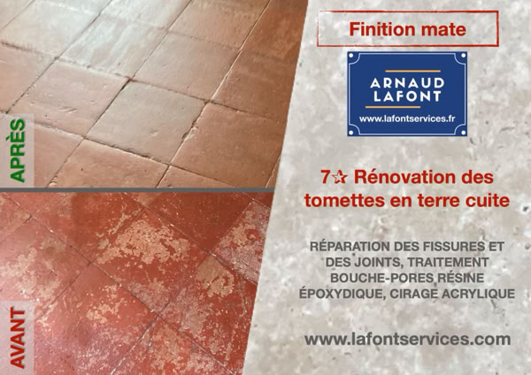 Tomettes en terre cuite - Décapage et traitements
