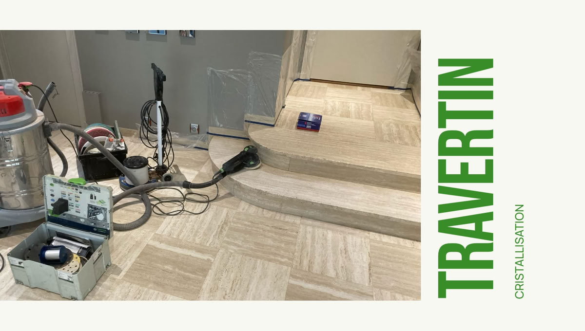 poncer travertin cristallisation