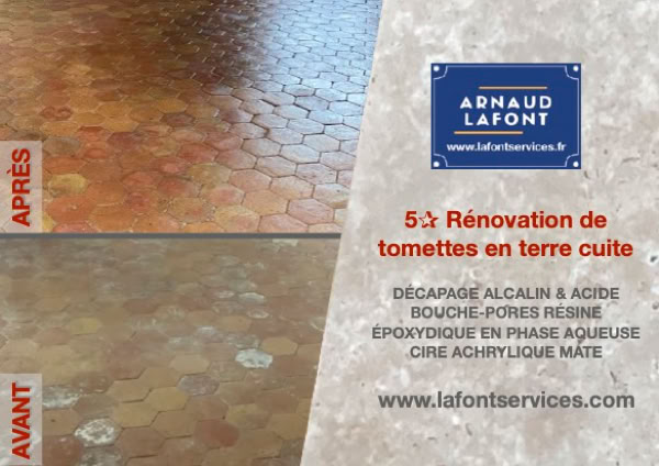 Tomettes en terre cuite - Décapage et traitements