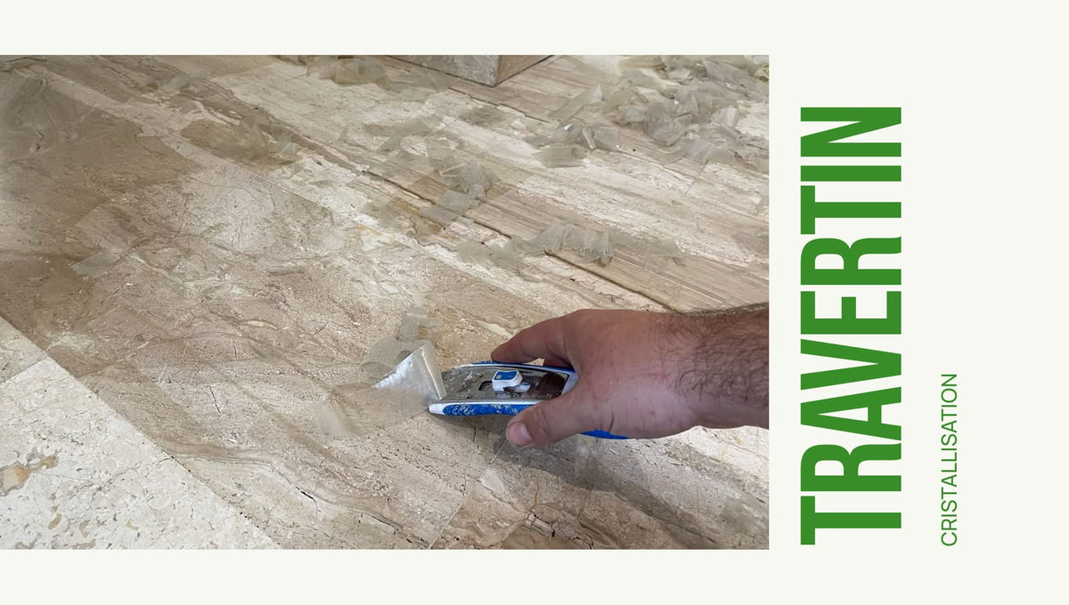 poncer travertin cristallisation